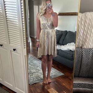 H&M Gold Pleated Dress